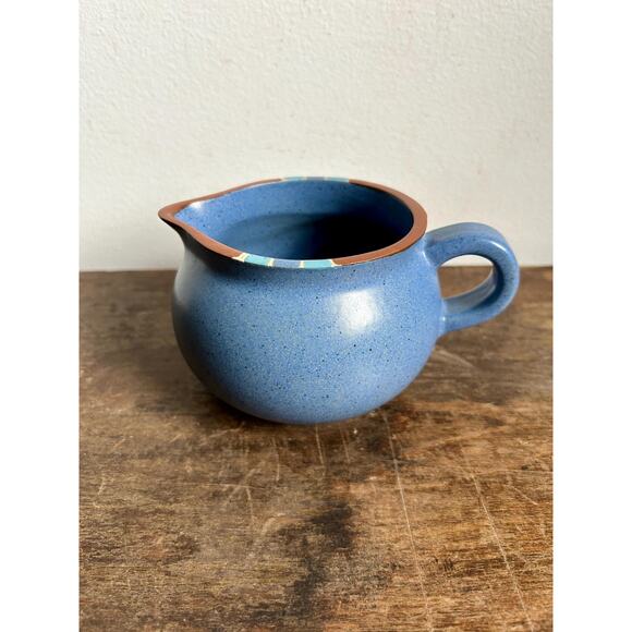 Vintage Dansk Mesa Petite Pitcher | Dansk Blue Ceramic Creamer, Made in Portugal - Picture 3 of 6